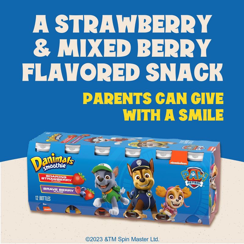 slide 12 of 16, Danimals Strawberry & Mixed Berry Kids' Smoothies - 12ct/3.1 fl oz Bottles, 12 ct; 3.1 fl oz