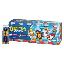 Danimals Strawberry & Mixed Berry Kids' Smoothies - 12ct/3.1 fl oz Bottles