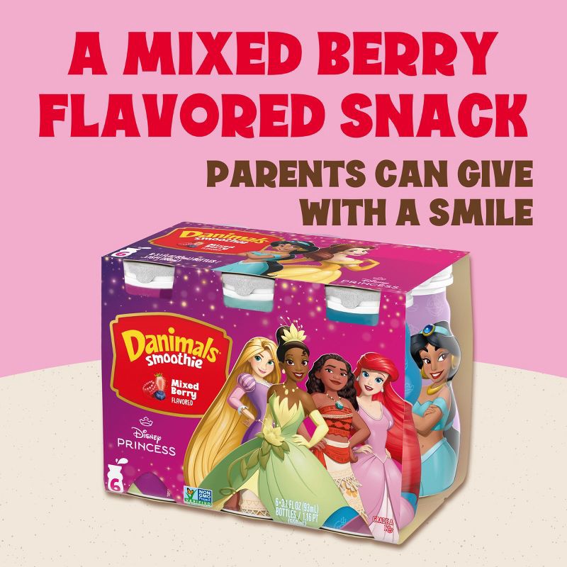 slide 3 of 15, Danimals Mixed Berry Kids' Smoothies - 6ct/3.1 fl oz Bottles, 6 ct; 3.1 fl oz