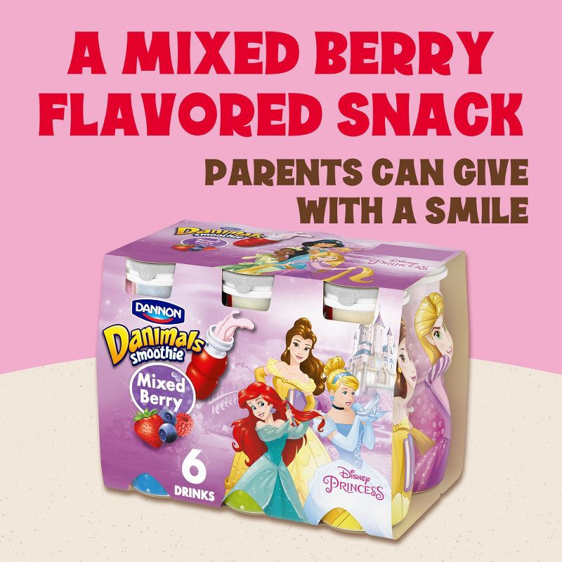 slide 11 of 15, Danimals Mixed Berry Kids' Smoothies - 6ct/3.1 fl oz Bottles, 6 ct; 3.1 fl oz