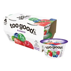 Too Good & Co. Low Fat Lower Sugar Mixed Berry Greek Yogurt - 12g Protein 4ct/5.3oz Cups