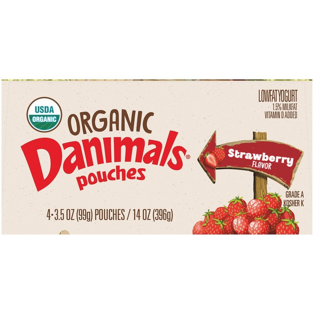 slide 7 of 8, DANNON Danimals Organic Strawberry Kids' Yogurt, 4 ct, 3.5 oz