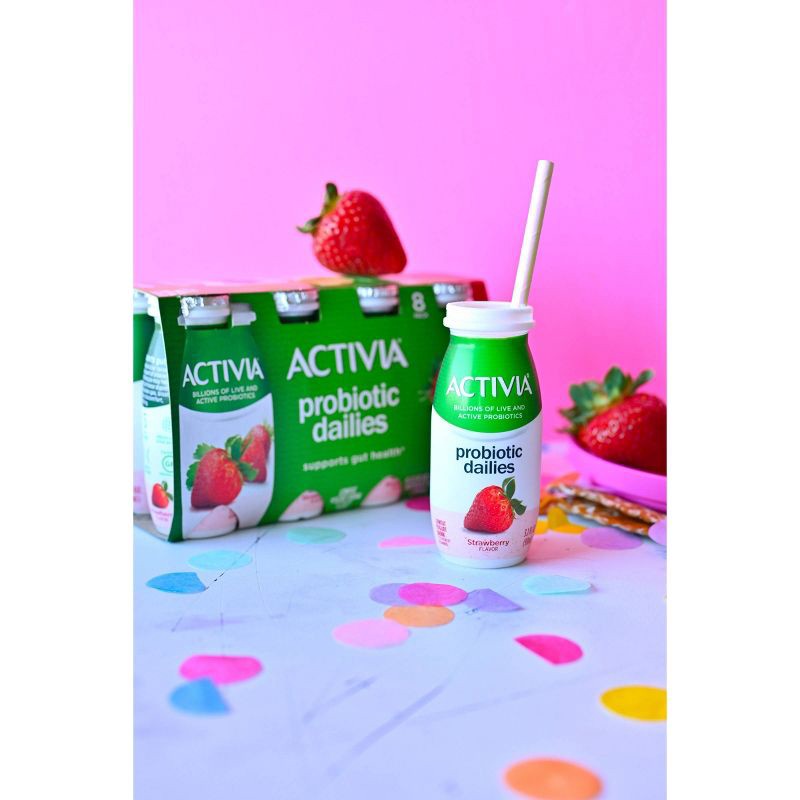 slide 13 of 19, Activia Probiotic Dailies Strawberry & Blueberry Yogurt Drink - 8ct/3.1 fl oz Bottles, 8 ct; 3.1 fl oz