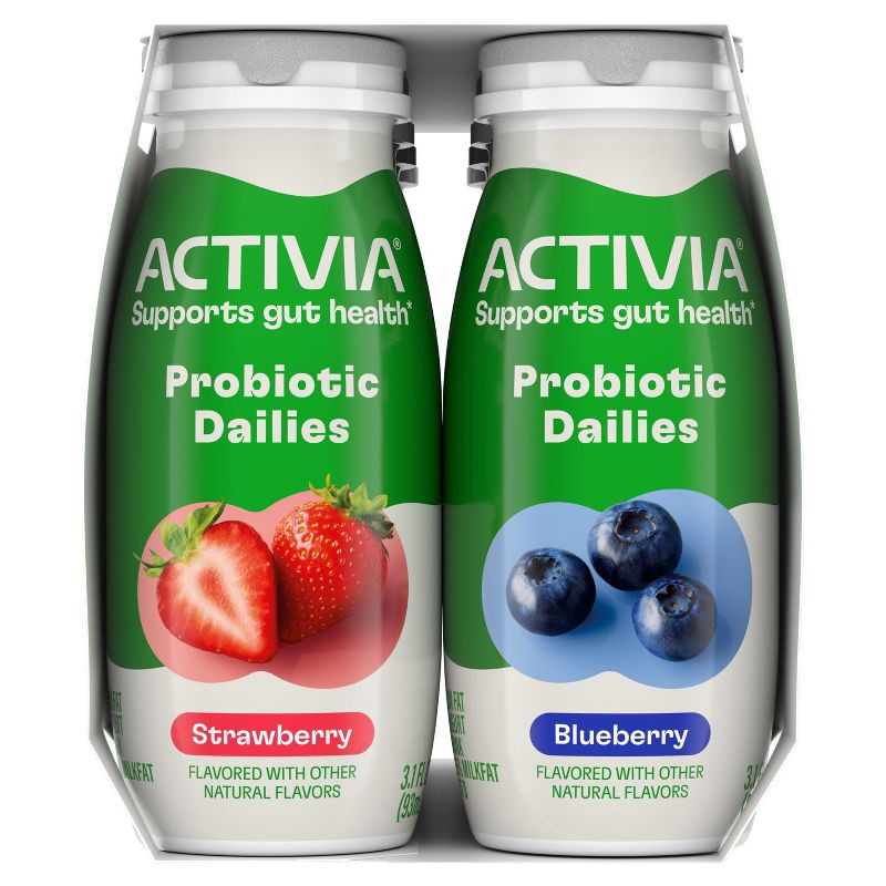 slide 12 of 12, Activia Probiotic Dailies Strawberry & Blueberry Yogurt Drink - 8ct/3.1 fl oz Bottles, 8 ct; 3.1 fl oz