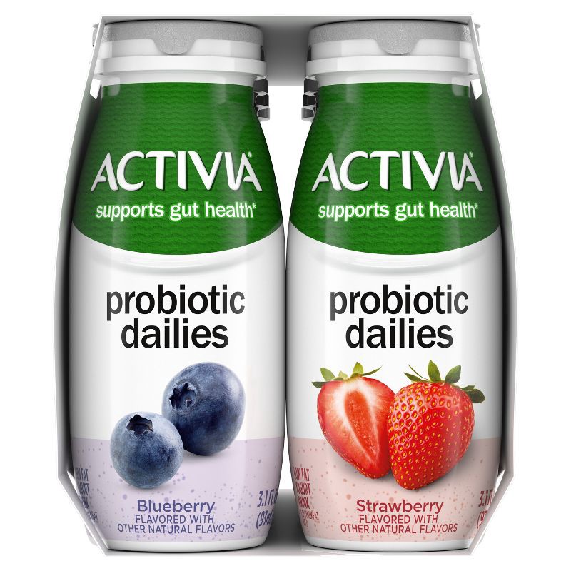 slide 5 of 19, Activia Probiotic Dailies Strawberry & Blueberry Yogurt Drink - 8ct/3.1 fl oz Bottles, 8 ct; 3.1 fl oz