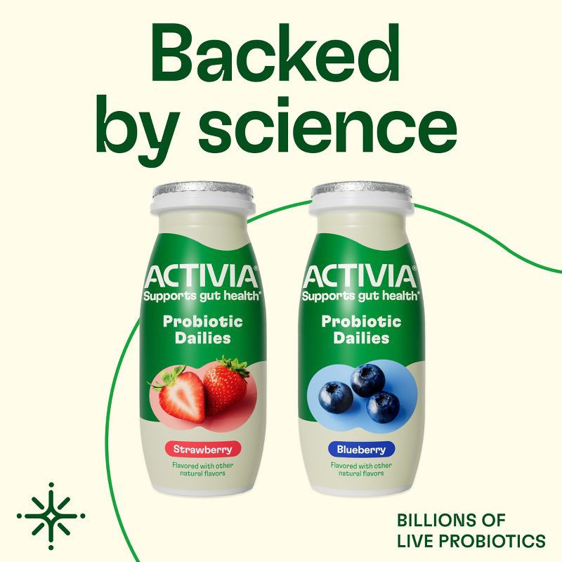 slide 4 of 12, Activia Probiotic Dailies Strawberry & Blueberry Yogurt Drink - 8ct/3.1 fl oz Bottles, 8 ct; 3.1 fl oz