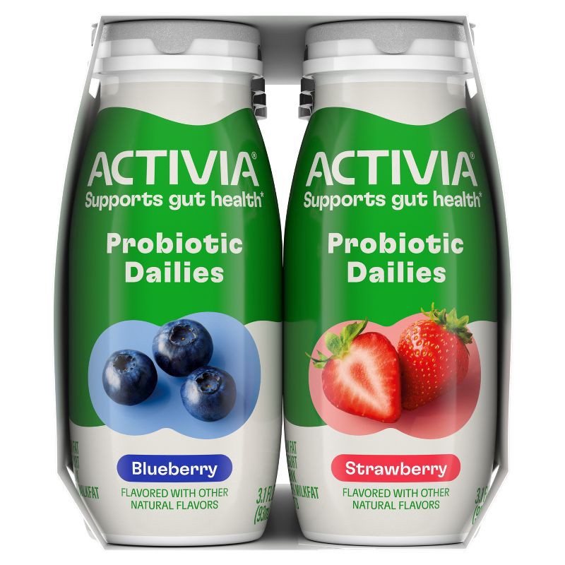 slide 10 of 12, Activia Probiotic Dailies Strawberry & Blueberry Yogurt Drink - 8ct/3.1 fl oz Bottles, 8 ct; 3.1 fl oz