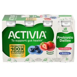 Activia Probiotic Dailies Strawberry & Blueberry Yogurt Drink - 8ct/3.1 fl oz Bottles