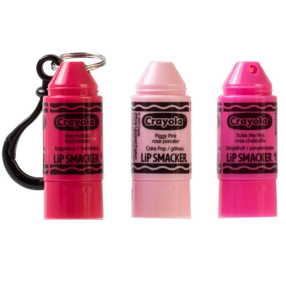 slide 2 of 5, Lip Smacker Crayola Stackable Lip Makeup Trio - Pink, 0.03 oz