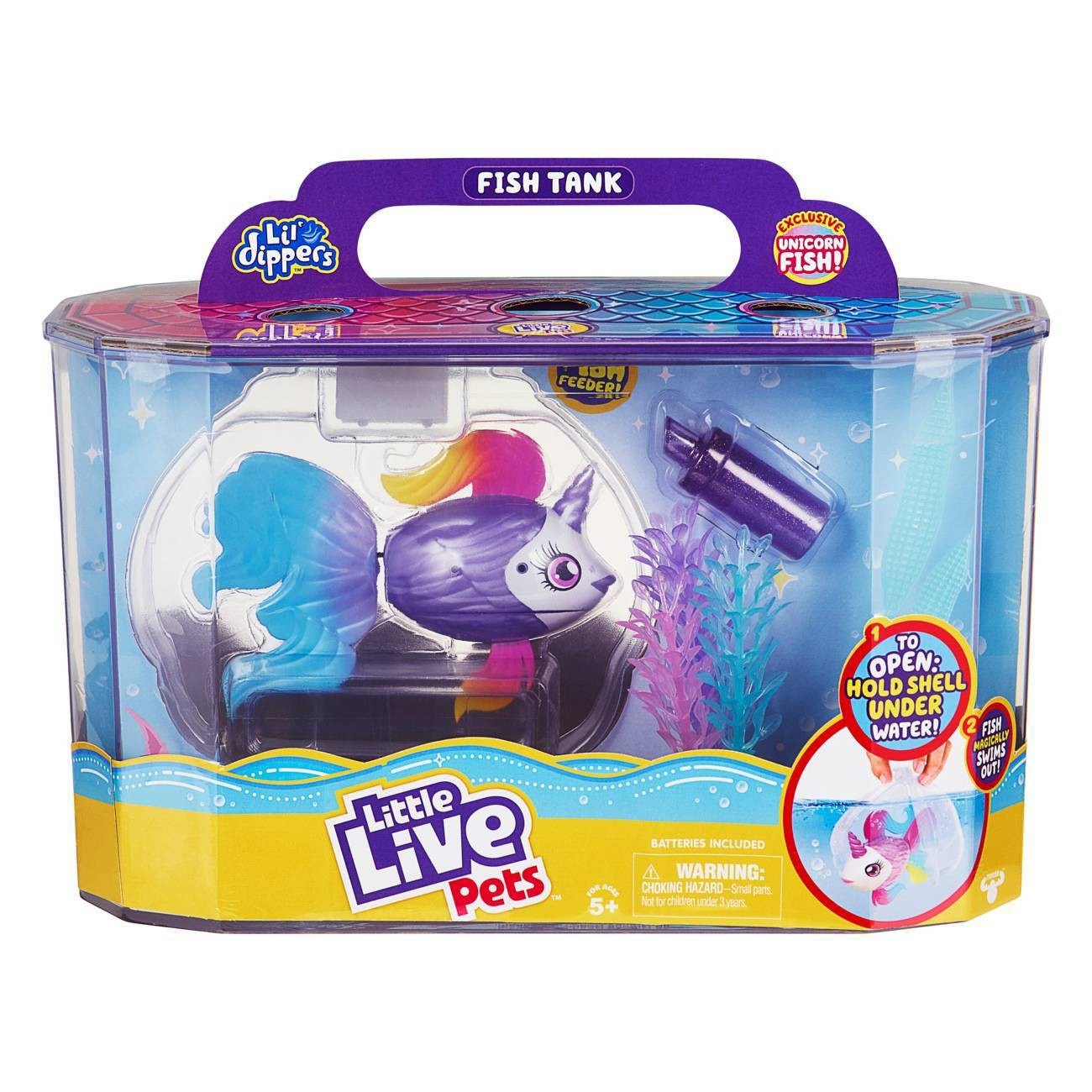 slide 1 of 16, Little Live Pets Lil' Dippers Fish Playset - Unicornsea, 1 ct