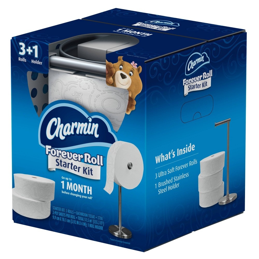 slide 2 of 10, Charmin Forever Roll Toilet Paper Starter Kit, 1 ct