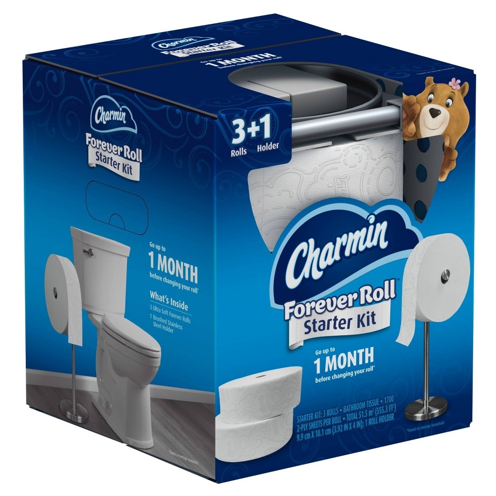 slide 3 of 10, Charmin Forever Roll Toilet Paper Starter Kit, 1 ct