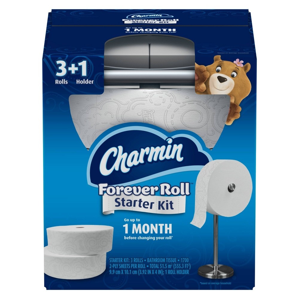 slide 4 of 10, Charmin Forever Roll Toilet Paper Starter Kit, 1 ct