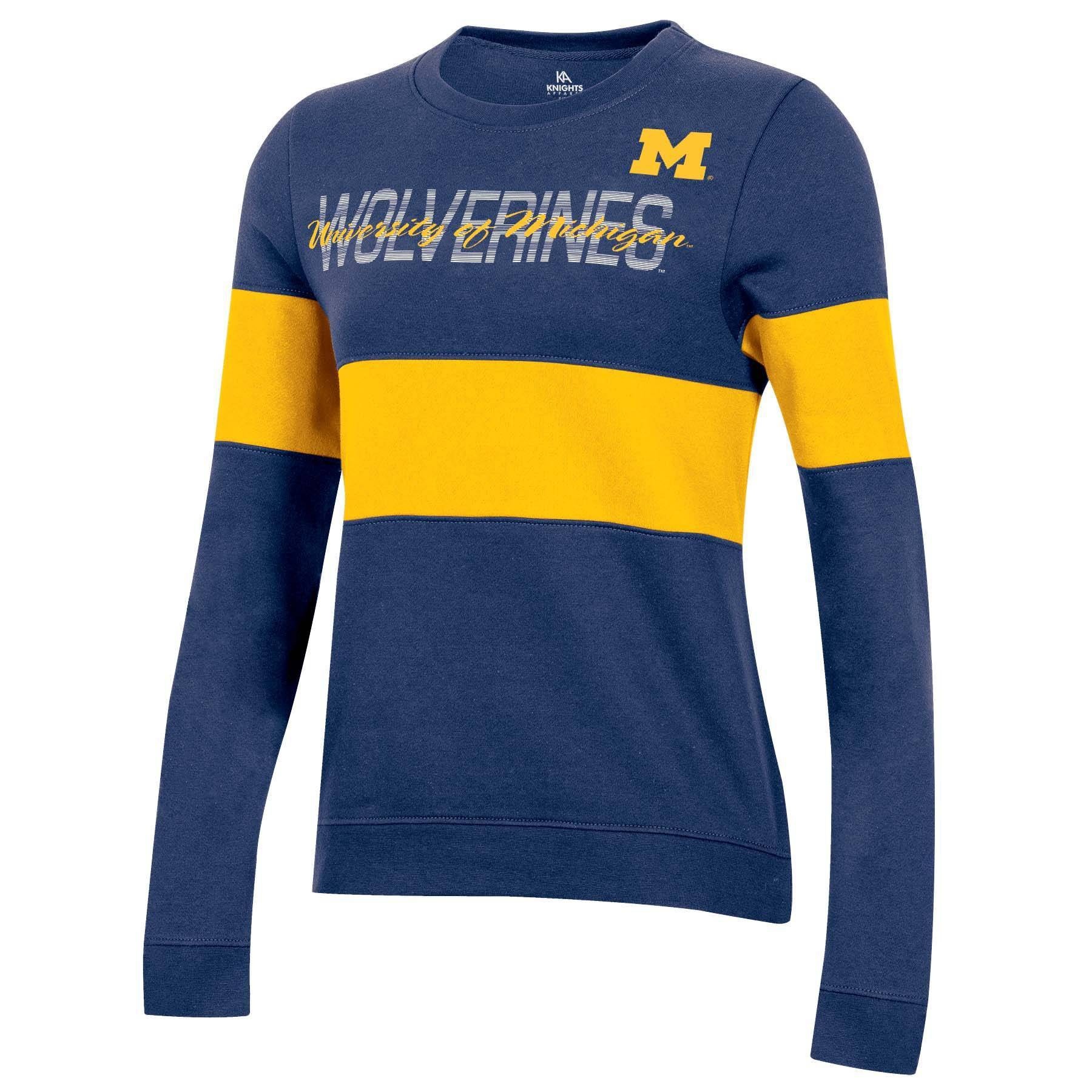 slide 1 of 2, NCAA Michigan Wolverines Women's Long Sleeve Crew Neck Sweatshirt - XL, 1 ct