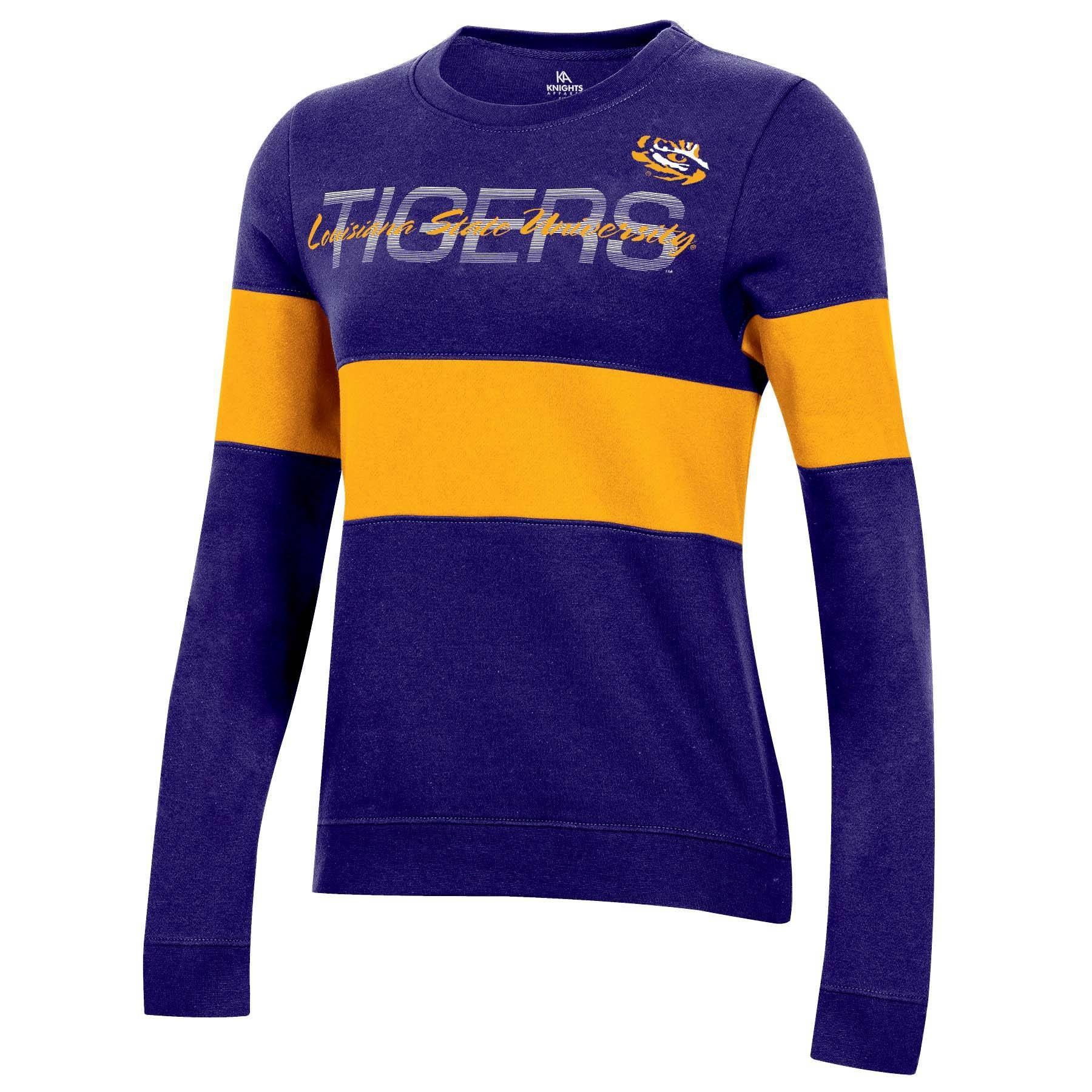 slide 1 of 2, NCAA LSU Tigers Women's Long Sleeve Crew Neck Sweatshirt - XL, 1 ct