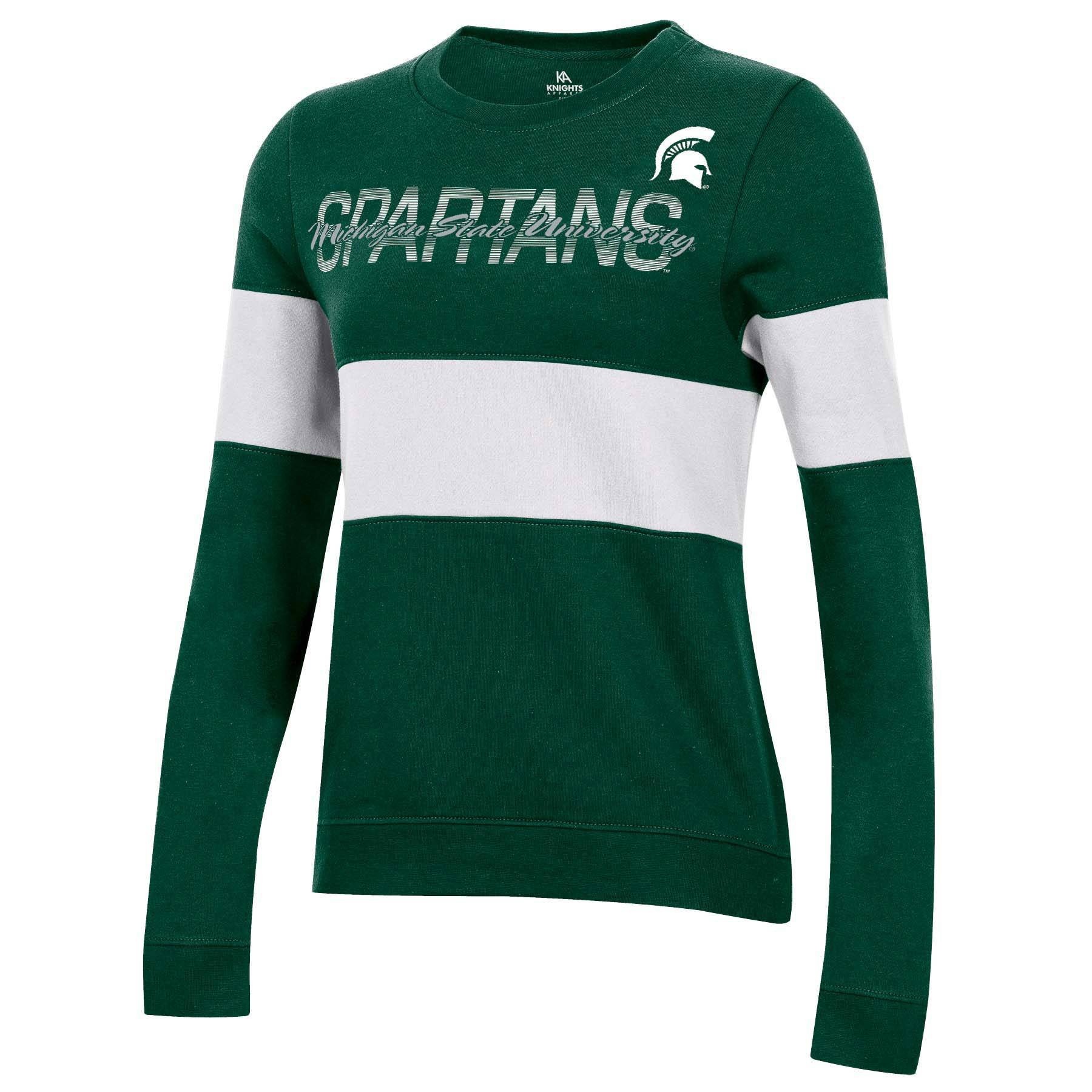 slide 1 of 2, NCAA Michigan State Spartans Women's Long Sleeve Crew Neck Sweatshirt - XL, 1 ct