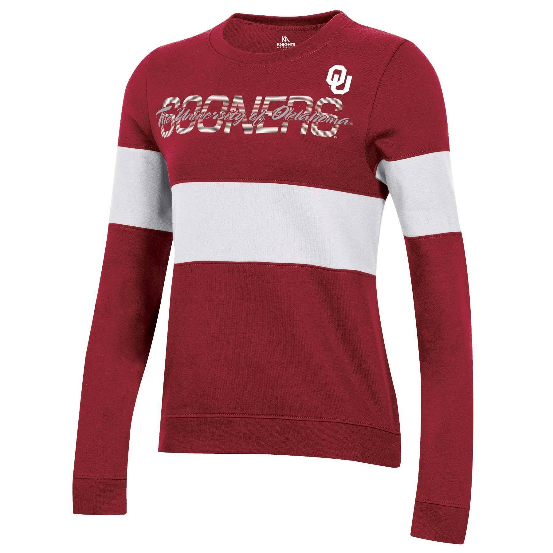 slide 1 of 2, NCAA Oklahoma Sooners Women's Long Sleeve Crew Neck Sweatshirt - XL, 1 ct