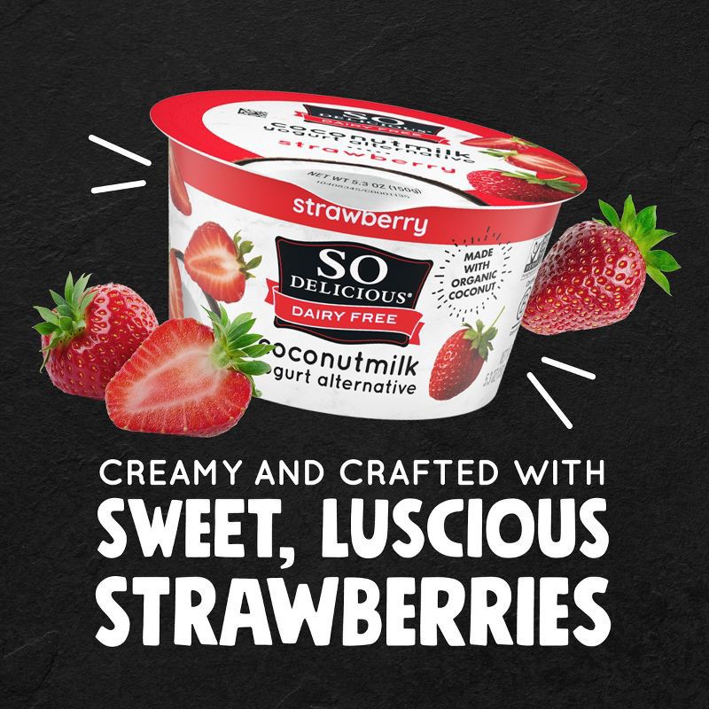 slide 3 of 9, So Delicious Dairy Free Strawberry Coconut Milk Yogurt - 4ct/5.3oz Cups, 4 ct; 5.3 oz