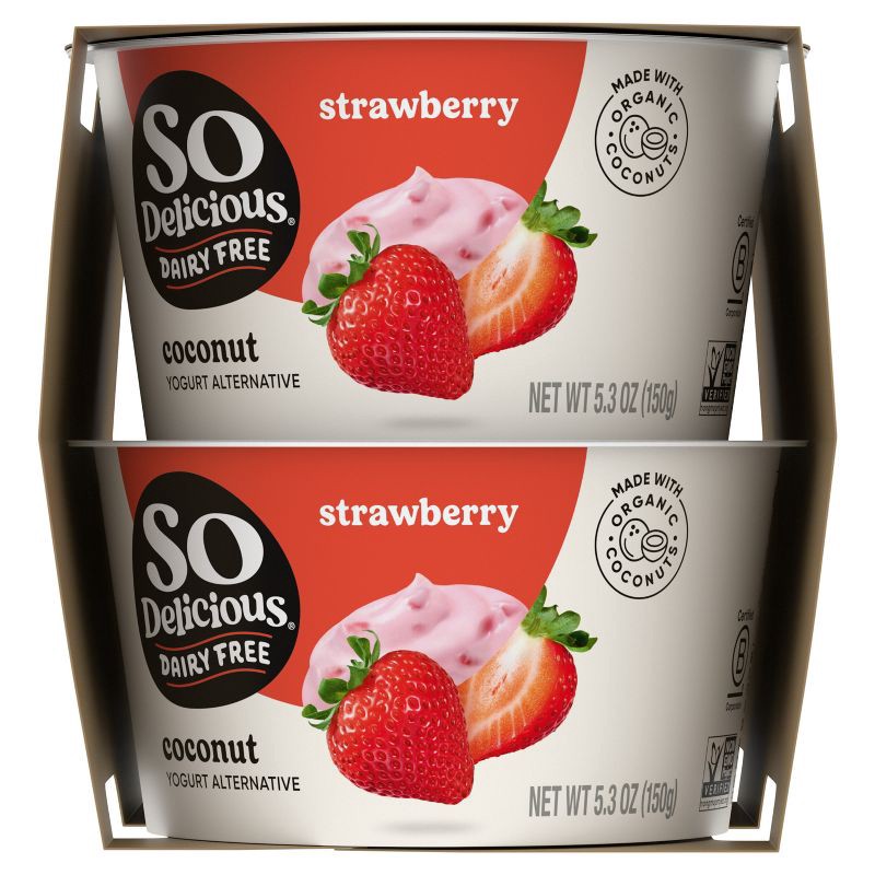slide 11 of 11, So Delicious Dairy Free Strawberry Coconut Milk Yogurt - 4ct/5.3oz Cups, 4 ct; 5.3 oz