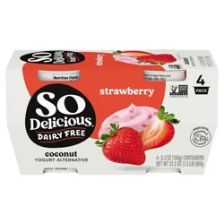So Delicious Dairy Free Strawberry Coconut Milk Yogurt - 4ct/5.3oz Cups