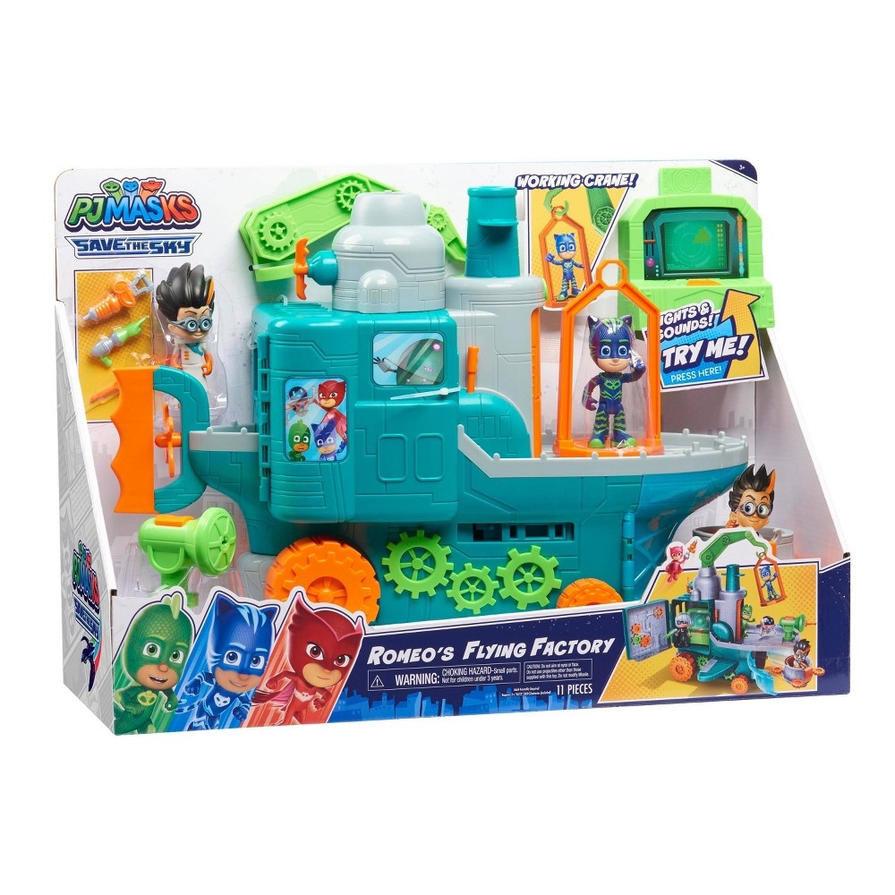 slide 5 of 10, PJ Masks Romeo's Flying Factory Playset, 1 ct