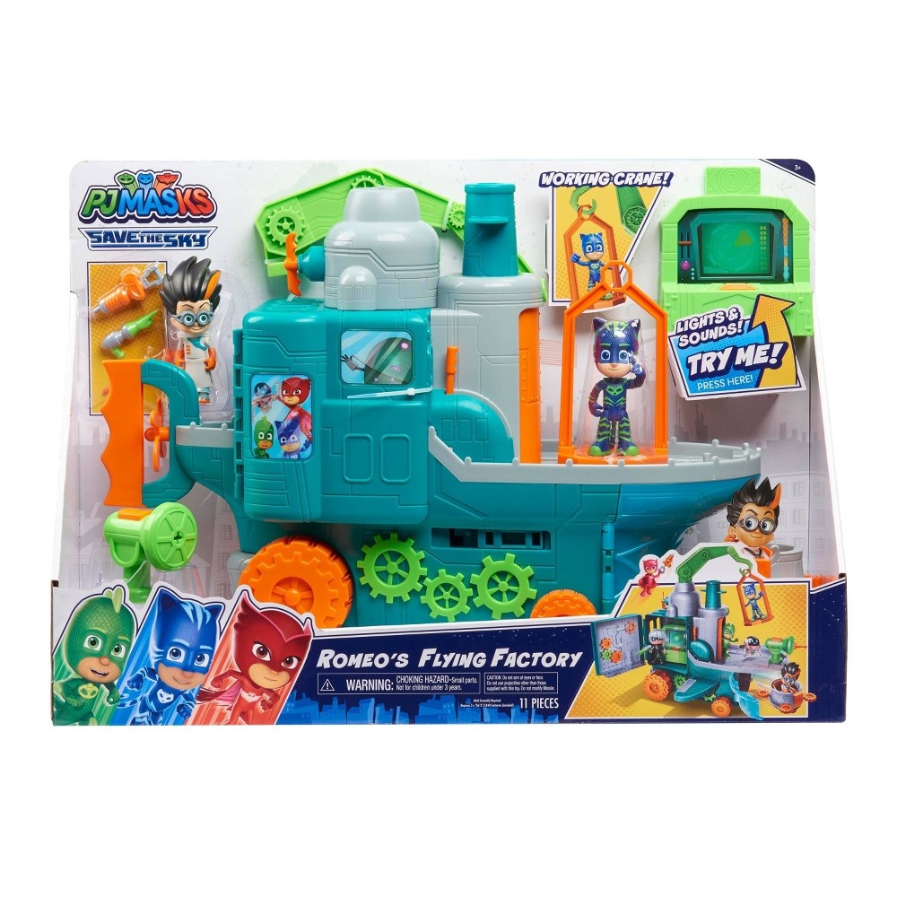 slide 6 of 10, PJ Masks Romeo's Flying Factory Playset, 1 ct