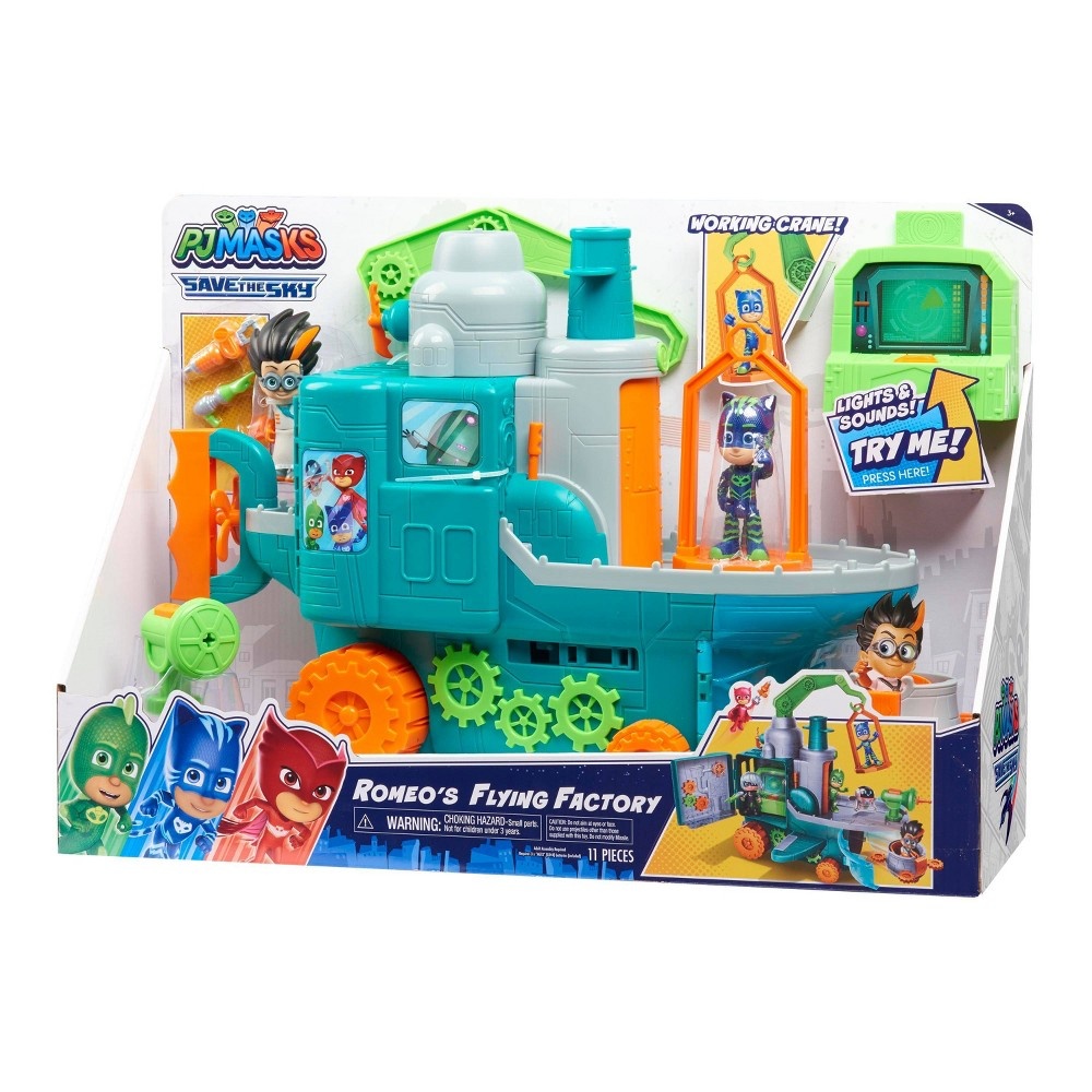 slide 7 of 10, PJ Masks Romeo's Flying Factory Playset, 1 ct