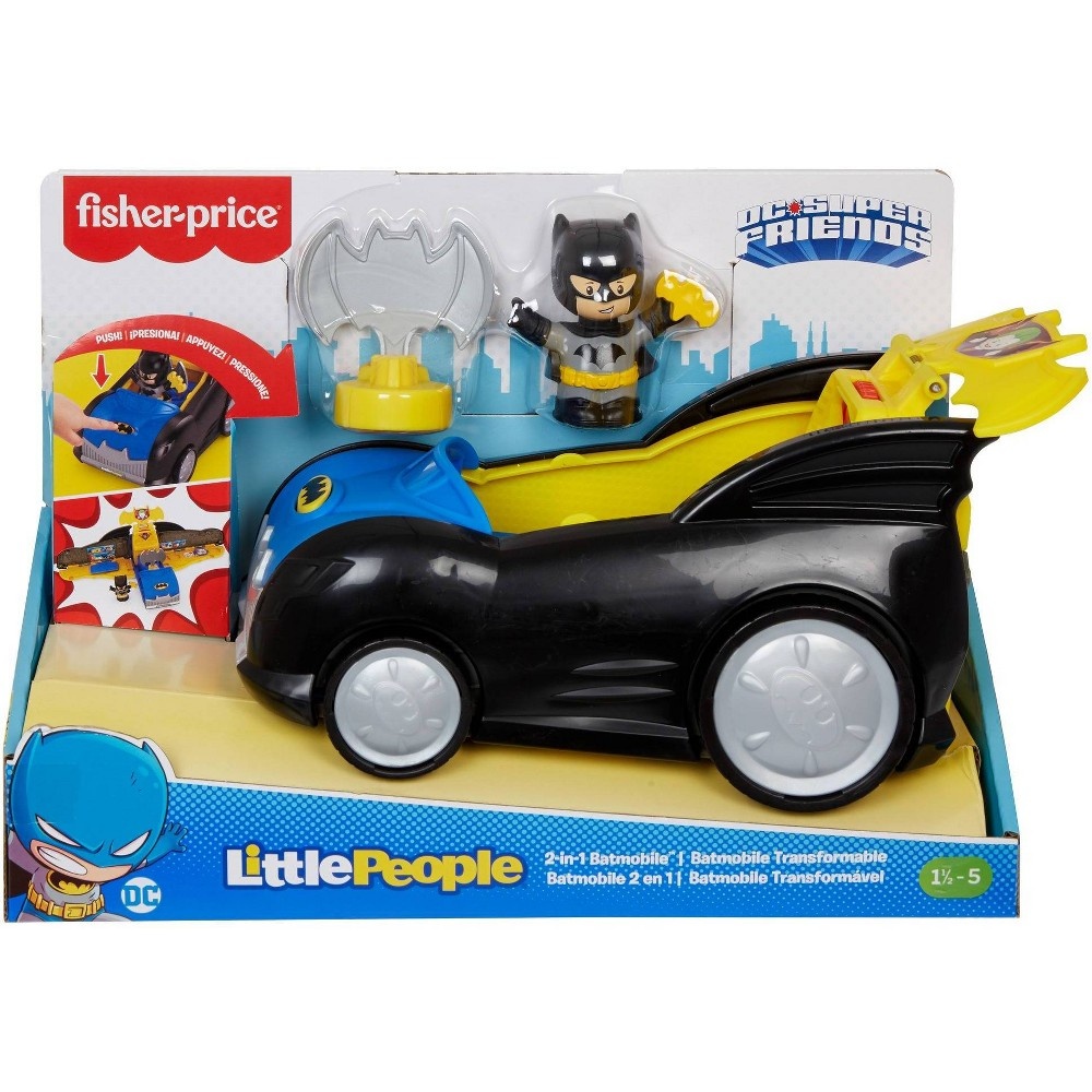 slide 4 of 6, ​Fisher-Price Little People DC Comics Super Friends 2-in-1 Batmobile, 1 ct