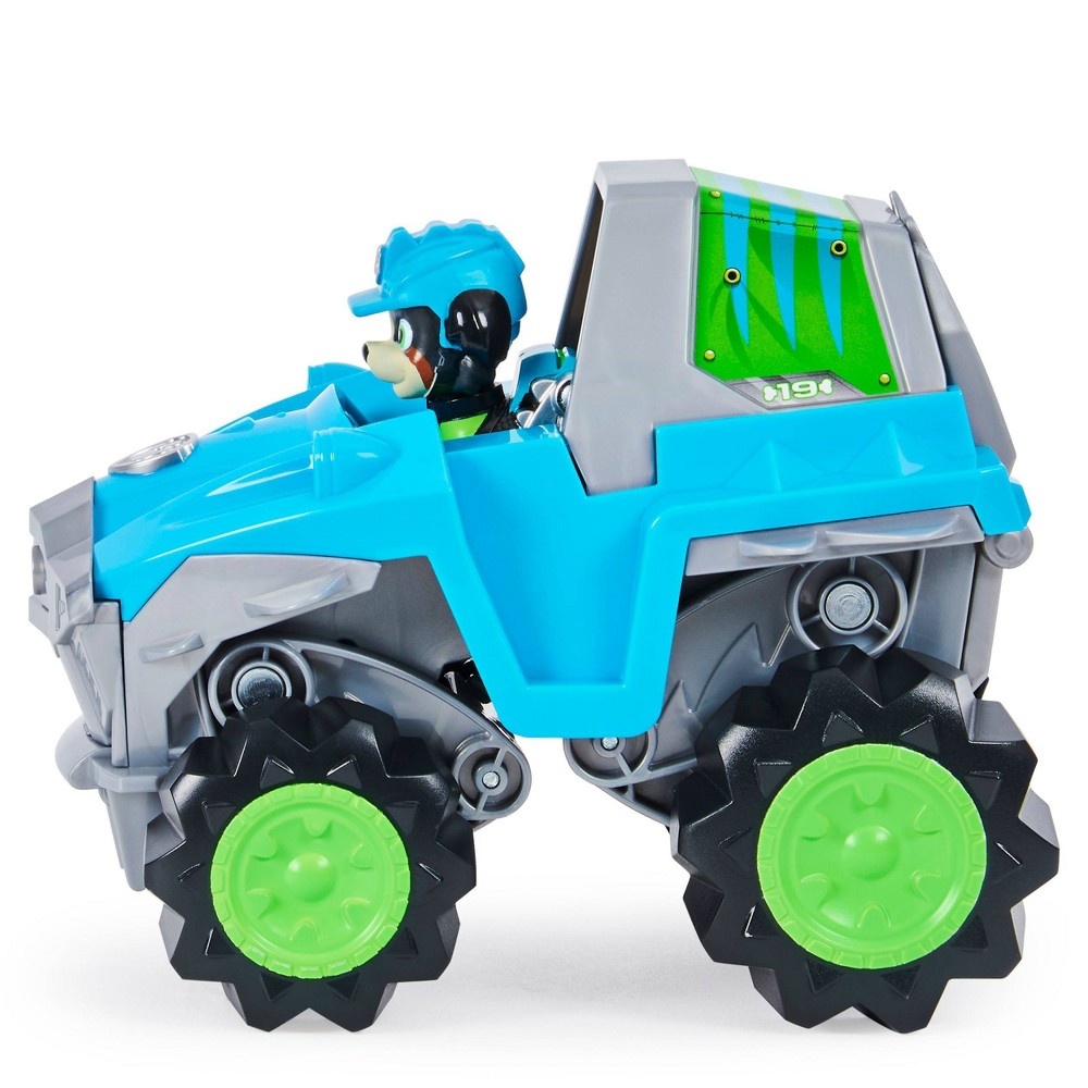 slide 4 of 9, PAW Patrol Dino Rescue Rex's Deluxe Rev Up Vehicle with Mystery Dinosaur Figure, 1 ct