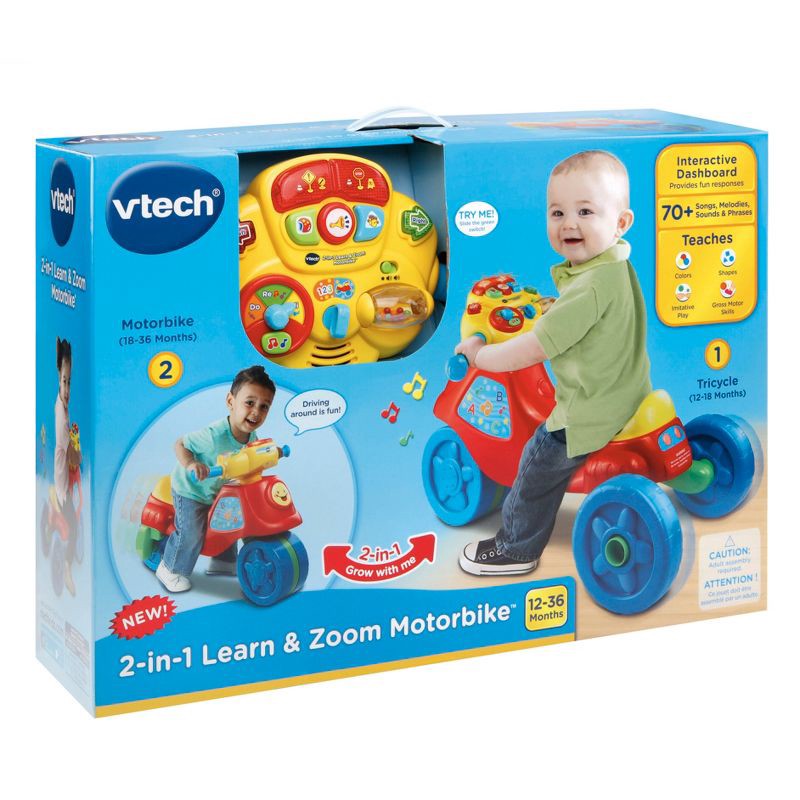 slide 5 of 6, VTech 2-in-1 Learn & Zoom Motorbike, 1 ct