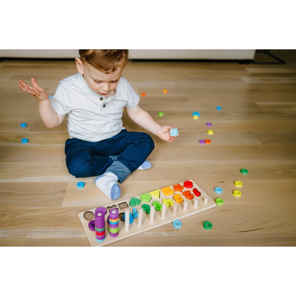 slide 4 of 8, Chuckle & Roar Montessori Shapes & Numbers Learning Puzzle 76pc, 76 ct