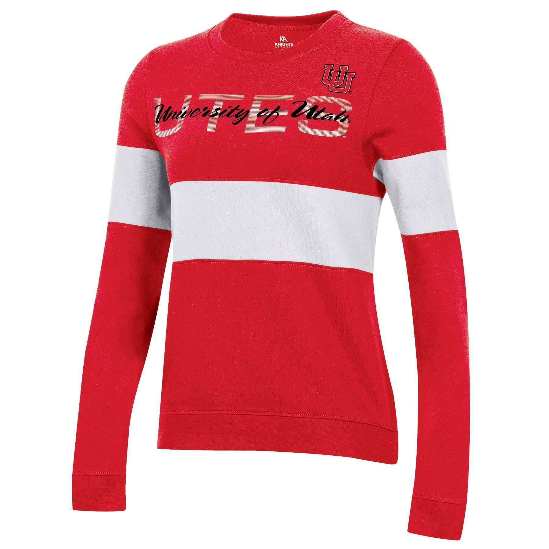 slide 1 of 2, NCAA Utah Utes Women's Long Sleeve Crew Neck Sweatshirt - XL, 1 ct