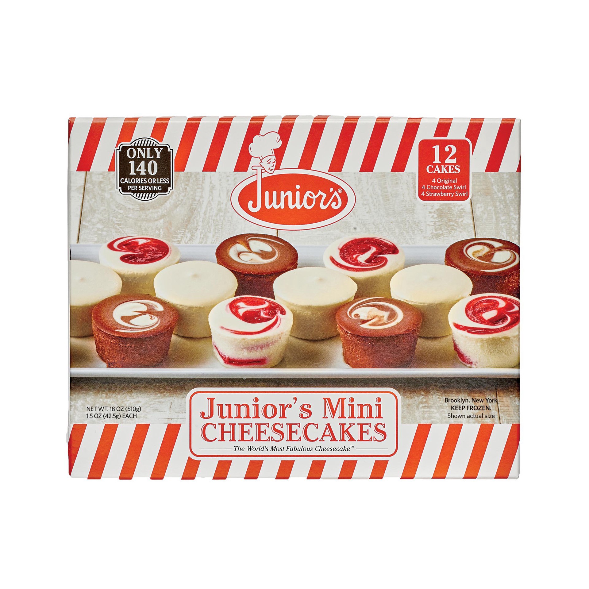 slide 1 of 4, Junior's Mini Cheesecakes, 12 ct