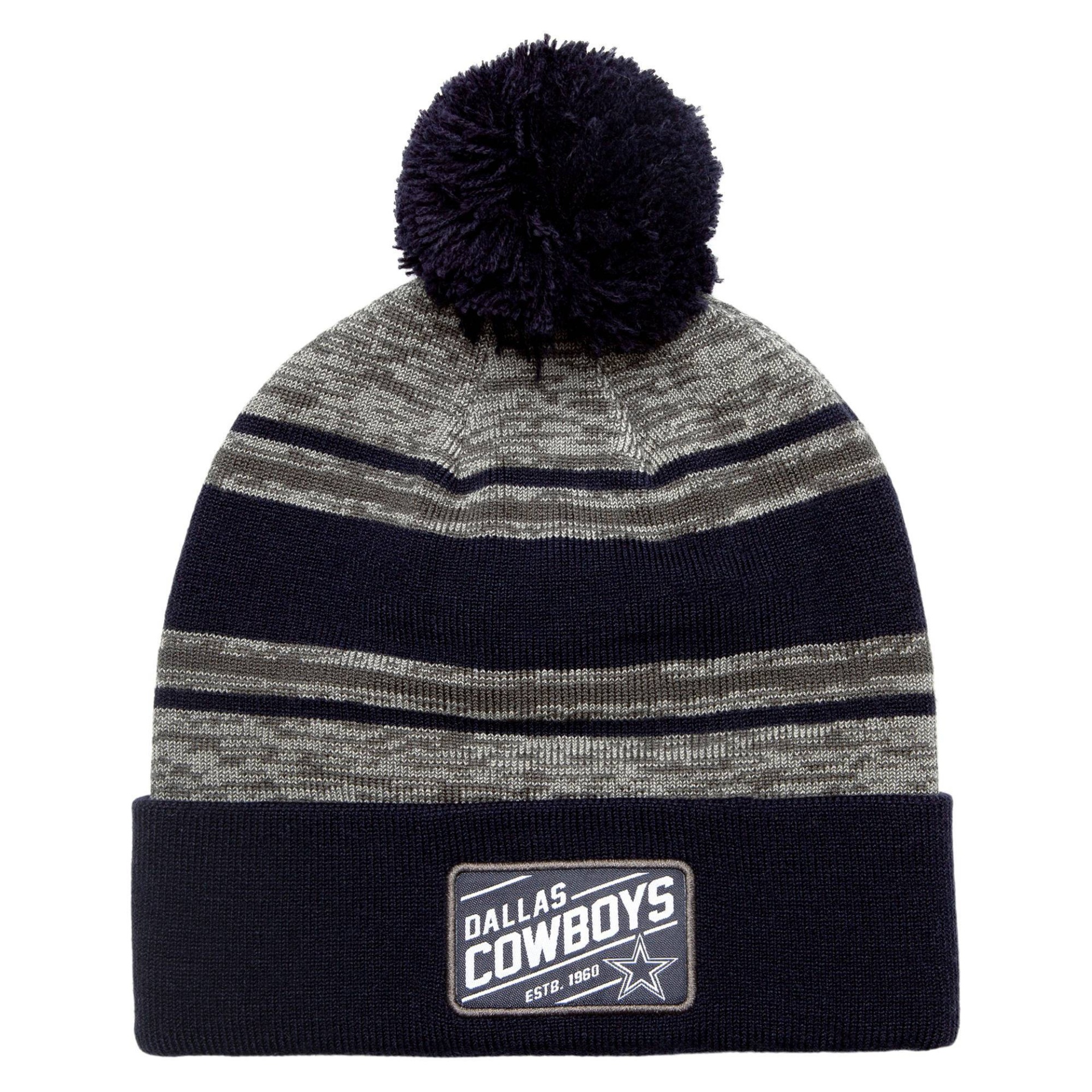 slide 1 of 1, NFL Dallas Cowboys Men's Knit Beanie with Pom - Gray, 1 ct