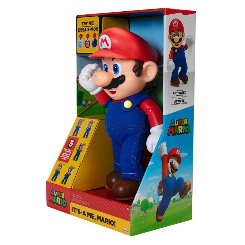 slide 10 of 11, Nintendo "It's-A Me, Mario!" Super Mario Figure, 1 ct