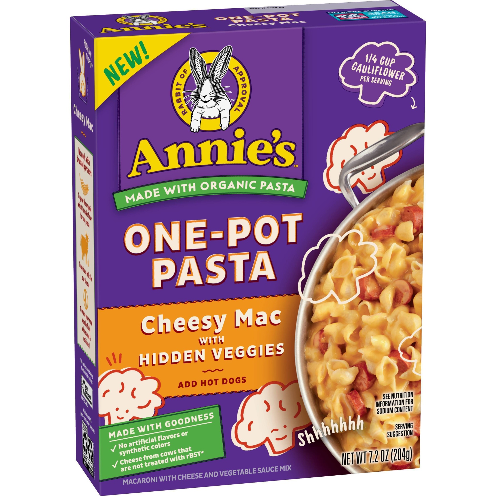 slide 1 of 3, Annie's One-Pot Pasta, Cheesy Mac With Hidden Veggies, 7.2 oz