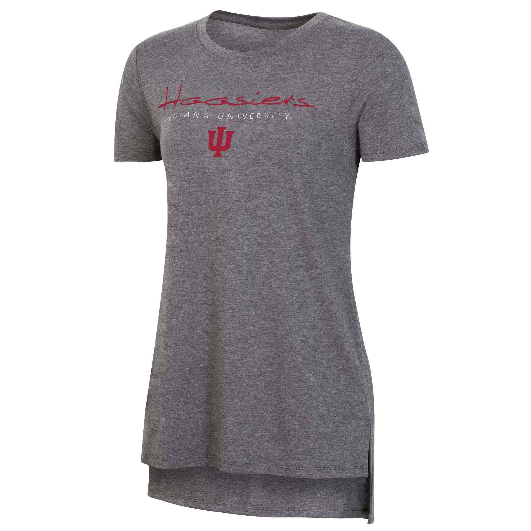 slide 1 of 2, NCAA Indiana Hoosiers Women's Short Sleeve Gray Drape T-Shirt - XL, 1 ct