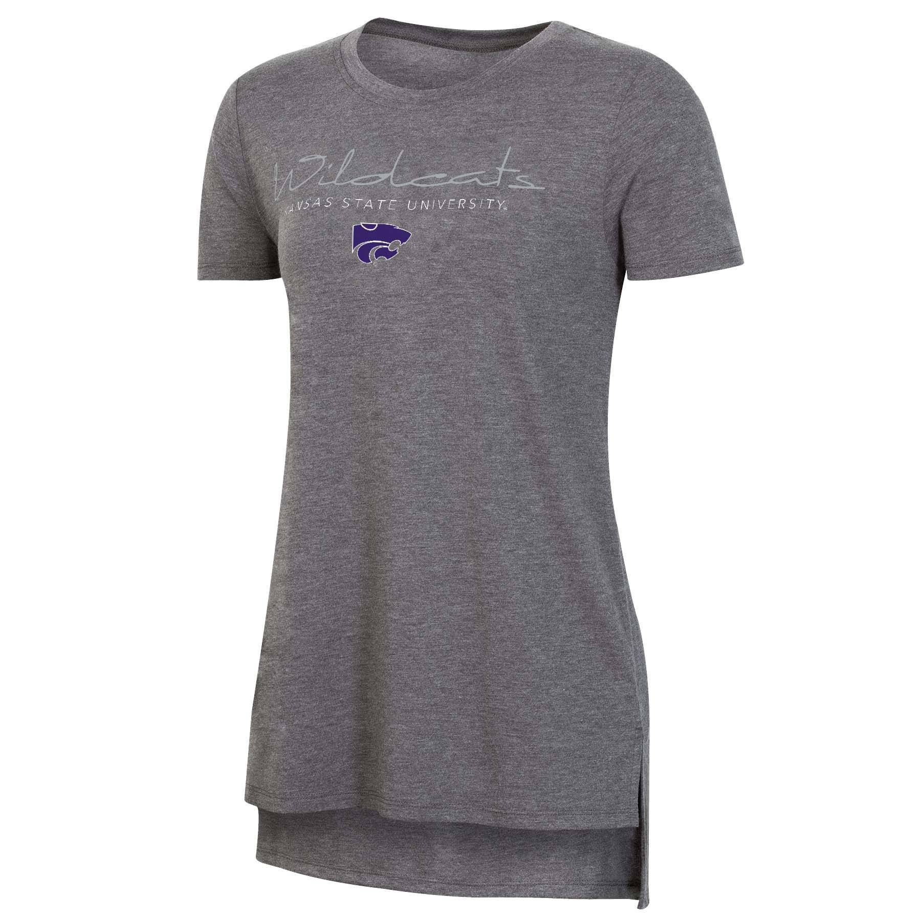 slide 1 of 2, NCAA Kansas State Wildcats Women's Short Sleeve Gray Drape T-Shirt - XL, 1 ct