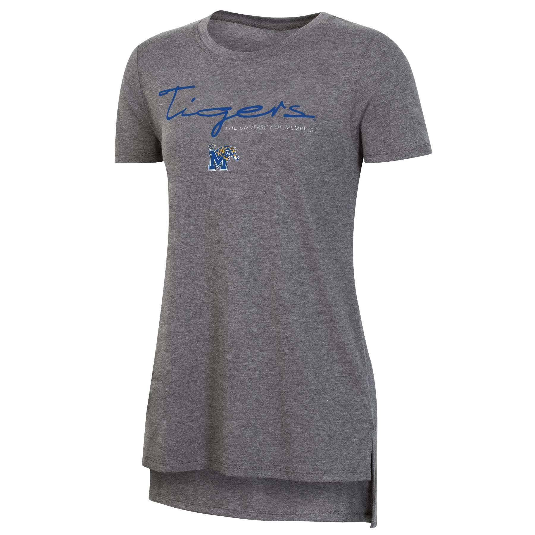 slide 1 of 2, NCAA Memphis Tigers Women's Short Sleeve Gray Drape T-Shirt - XL, 1 ct