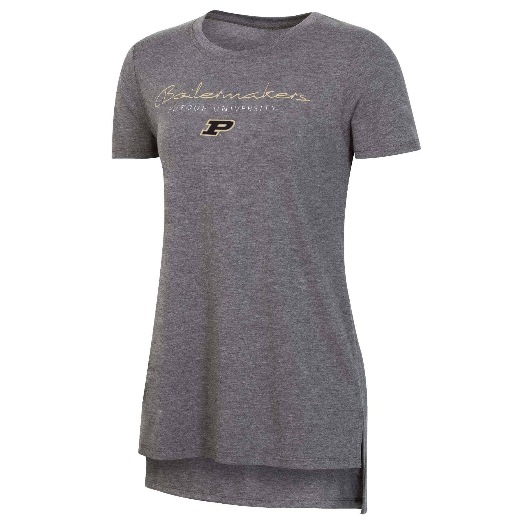 slide 1 of 2, NCAA Purdue Boilermakers Women&#39;s Short Sleeve Gray Drape T-Shirt - XL, 1 ct