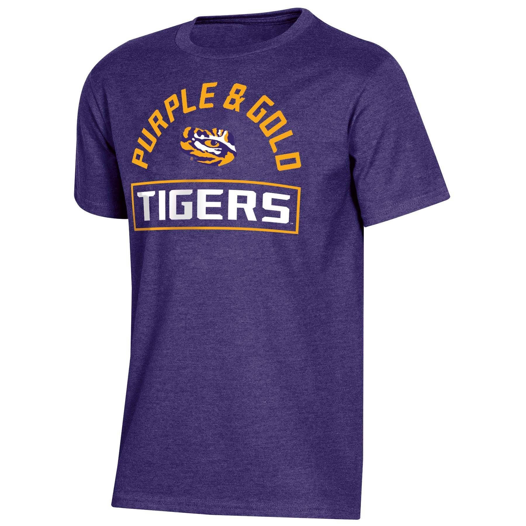 slide 1 of 2, NCAA LSU Tigers Boys' Short Sleeve Crew Neck T-Shirt - XL, 1 ct