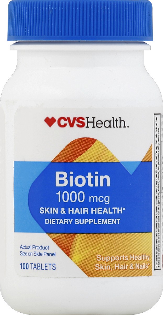 slide 4 of 4, CVS Health Biotin Tablets 1000mcg, 100 ct