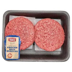 Giant Eagle Ground Beef Burger Patties, 80% Lean, 20% Fat, 4 Patties, Pick 5