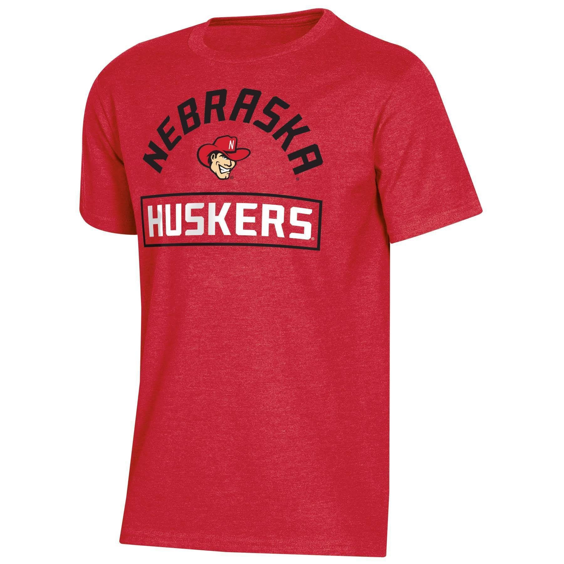 slide 1 of 2, NCAA Nebraska Cornhuskers Boys' Short Sleeve Crew Neck T-Shirt - XL, 1 ct