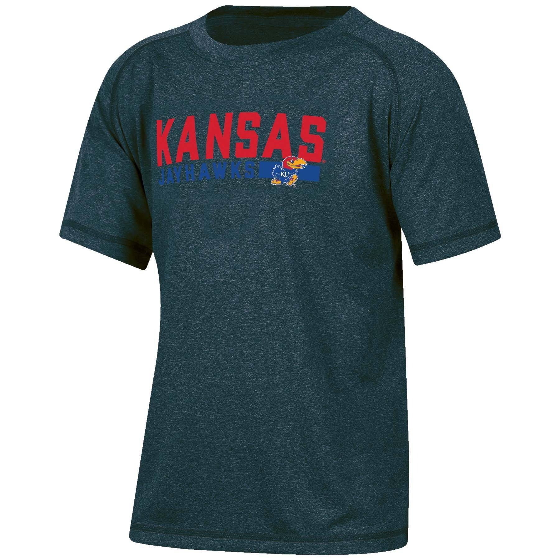 slide 1 of 2, NCAA Kansas Jayhawks Boys' Short Sleeve Gray T-Shirt - XL, 1 ct