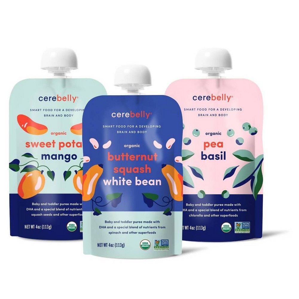 slide 3 of 9, Cerebelly Clean Label Project Purity Award Winning, 8-9 Months Organic Baby Food - 3pk/12oz, 3 ct; 12 oz