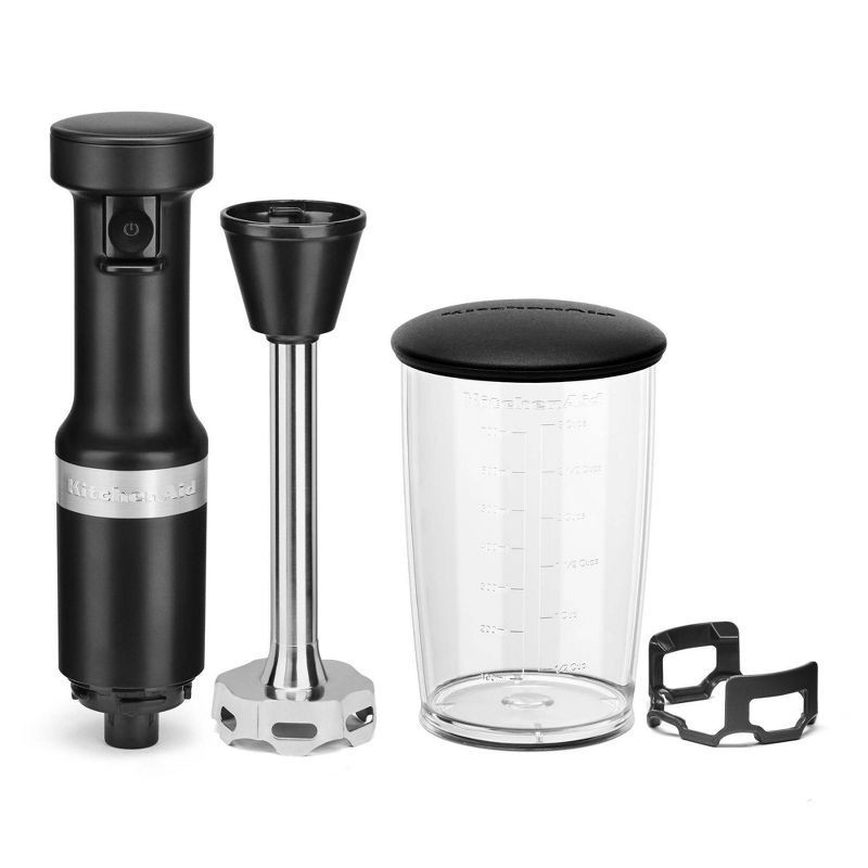 slide 3 of 5, KitchenAid Variable-Speed Hand Blender - KHBV53 - Matte Black: 3-Speed Immersion Blender, Dishwasher-Safe, BPA-Free, 1 ct