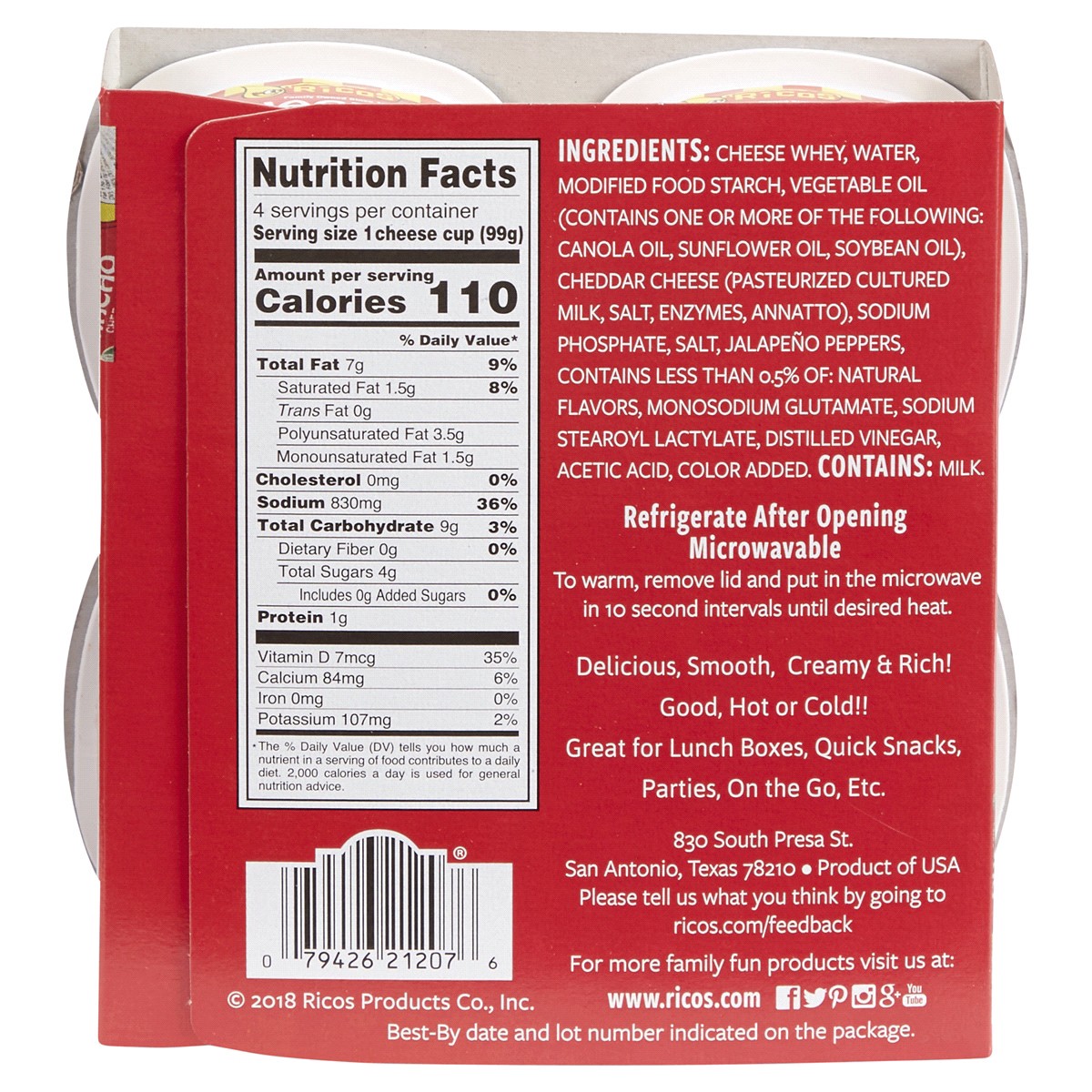 slide 2 of 2, Rico's Nacho Dipping Cups Cheese Sauce 4 - 3.5 oz, 4 ct