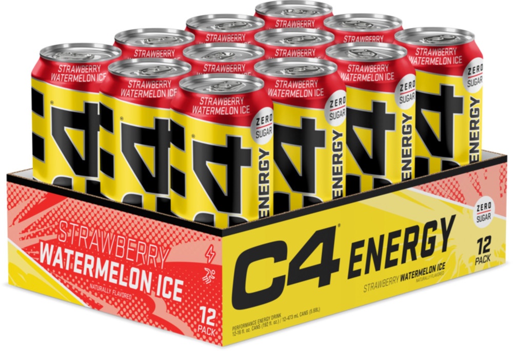 slide 1 of 1, C4 Energy CRB RTD Carbonated , Strawberry Watermelon, 12 ct