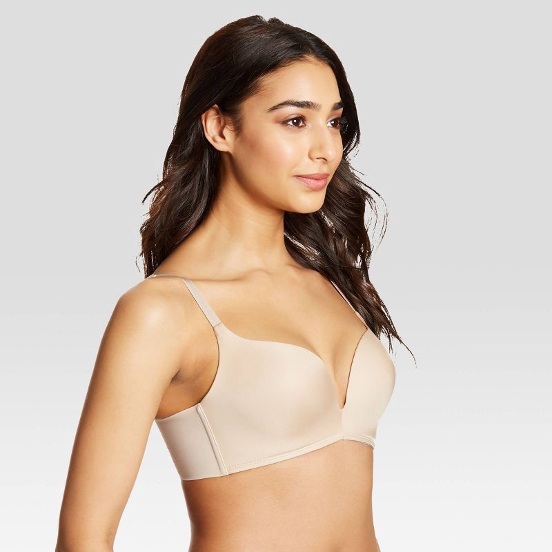 slide 6 of 7, Maidenform Self Expressions Women's Wireless Plunge Push-Up Bra SE1189 - Beige 34A, 1 ct